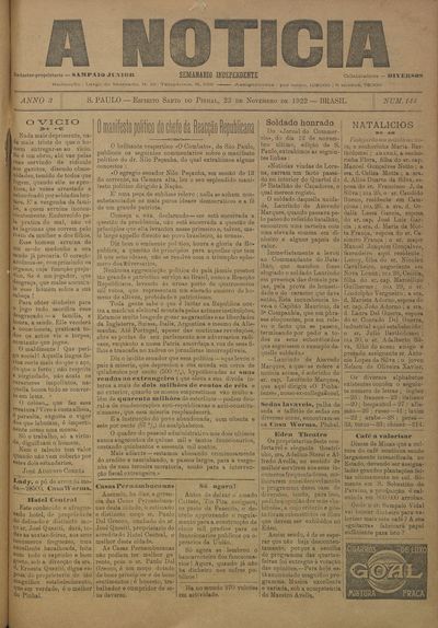 Capa de um dos jornais.