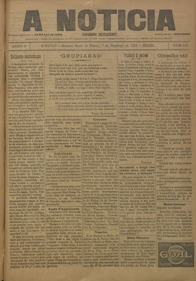 Capa de um dos jornais.