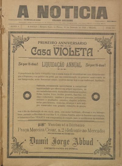 Capa de um dos jornais.