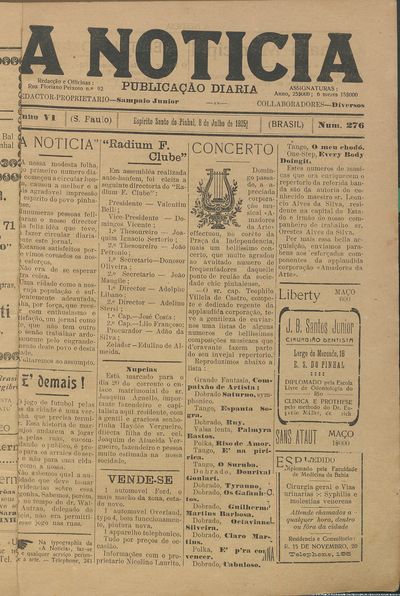 Capa de um dos jornais.