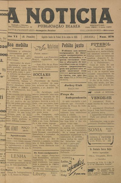Capa de um dos jornais.