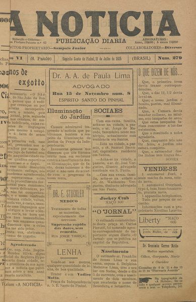 Capa de um dos jornais.