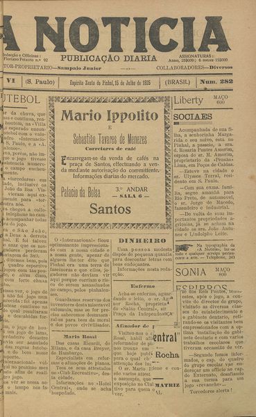 Capa de um dos jornais.