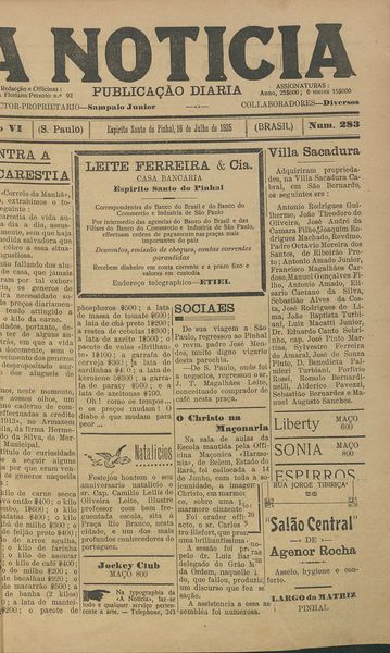 Capa de um dos jornais.