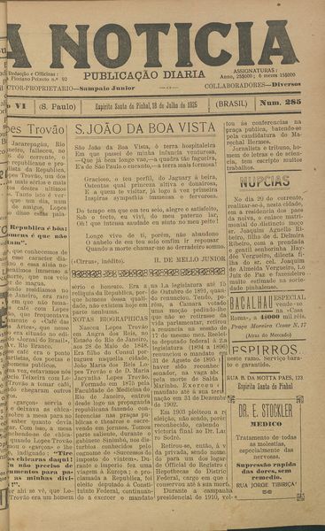 Capa de um dos jornais.