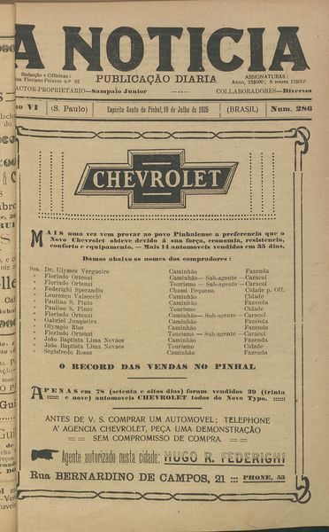 Capa de um dos jornais.