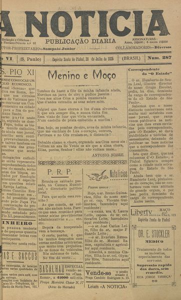 Capa de um dos jornais.