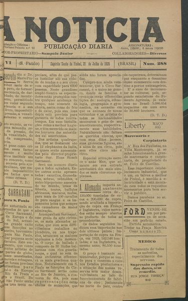 Capa de um dos jornais.