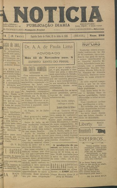 Capa de um dos jornais.
