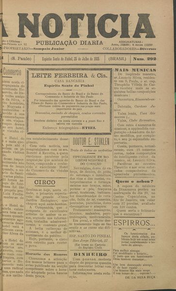 Capa de um dos jornais.