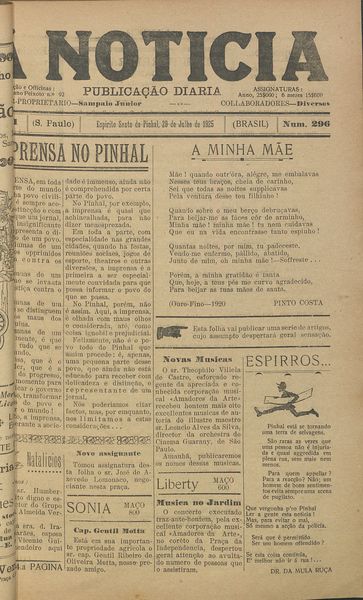 Capa de um dos jornais.