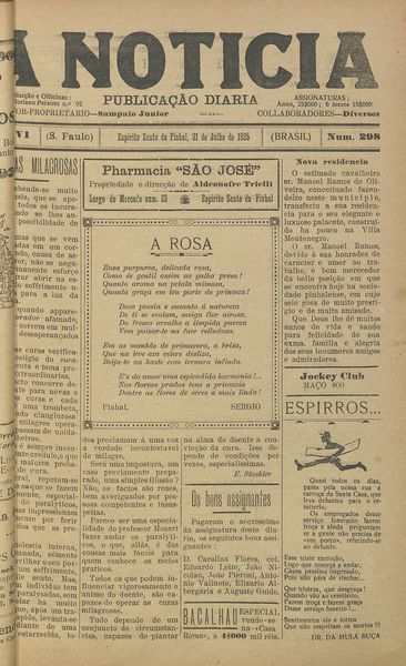 Capa de um dos jornais.
