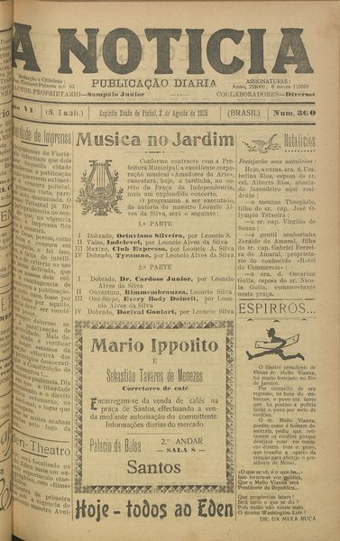 Capa de um dos jornais.