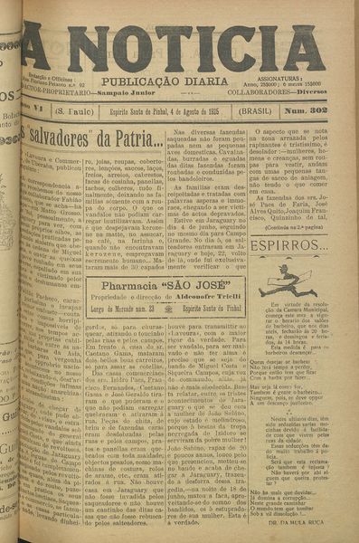 Capa de um dos jornais.