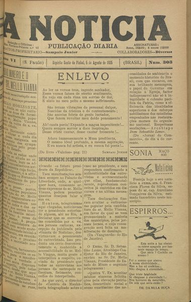 Capa de um dos jornais.