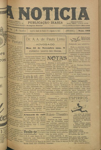 Capa de um dos jornais.