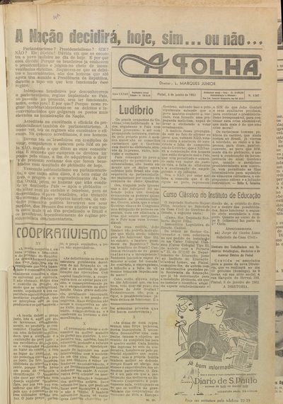 Capa de um dos jornais.
