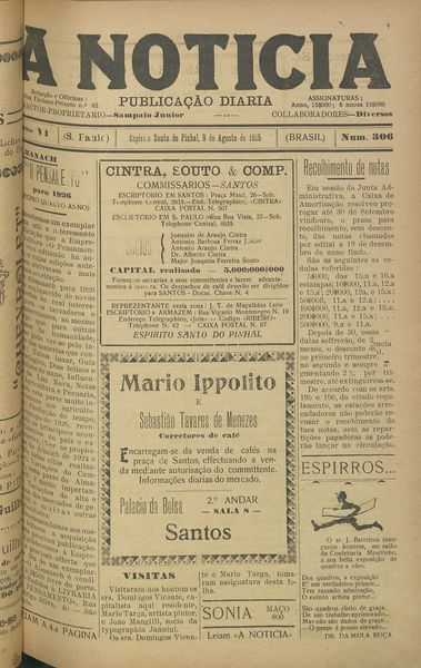 Capa de um dos jornais.
