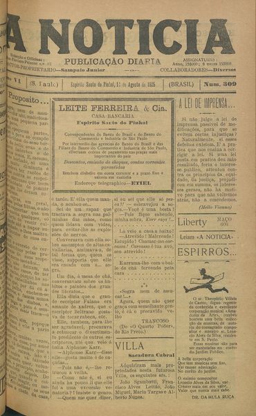 Capa de um dos jornais.