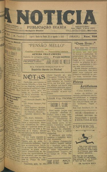 Capa de um dos jornais.