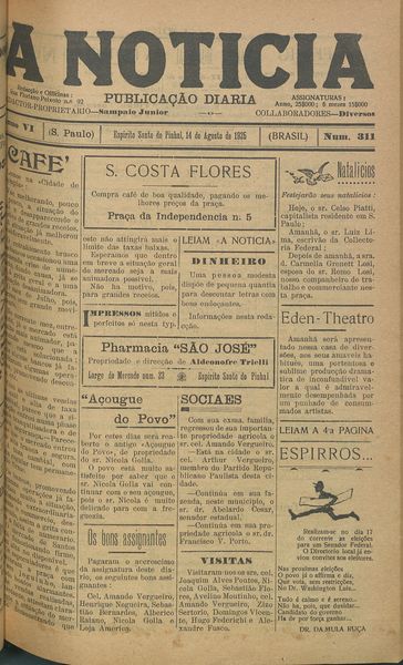 Capa de um dos jornais.
