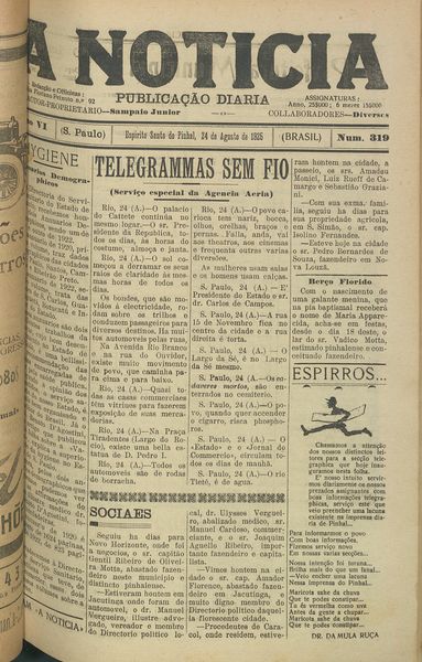 Capa de um dos jornais.