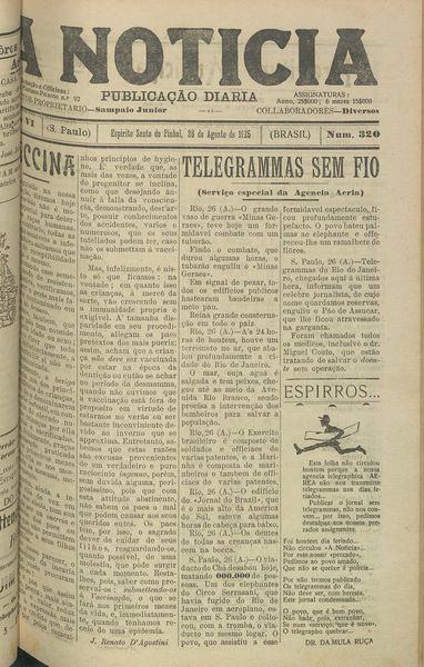 Capa de um dos jornais.