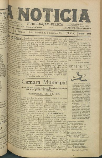 Capa de um dos jornais.