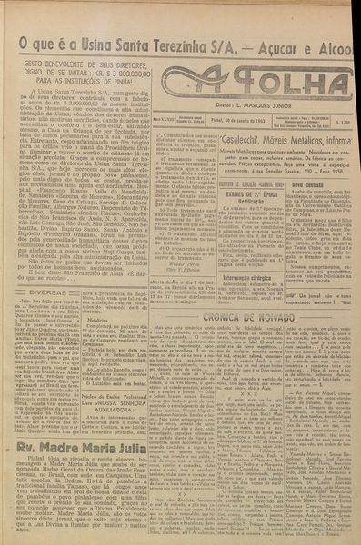 Capa de um dos jornais.