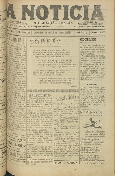 Capa de um dos jornais.