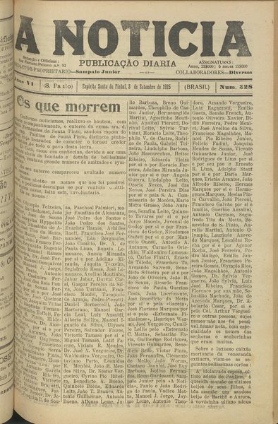 Capa de um dos jornais.