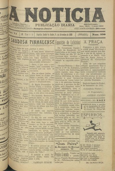 Capa de um dos jornais.