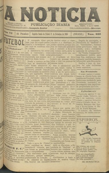 Capa de um dos jornais.