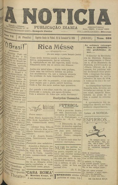 Capa de um dos jornais.