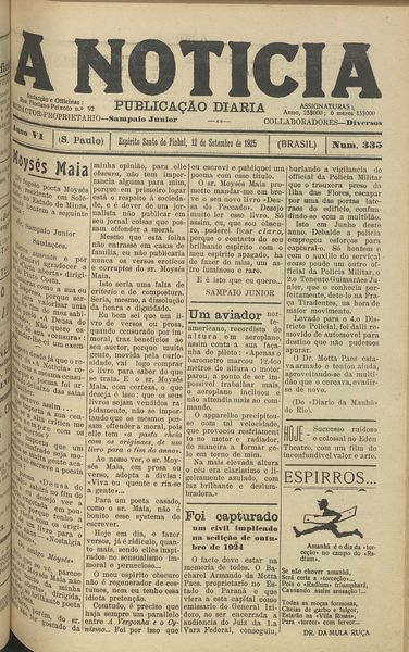 Capa de um dos jornais.