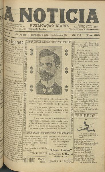 Capa de um dos jornais.