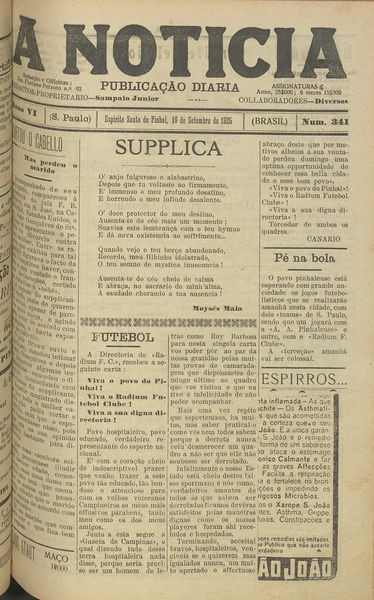 Capa de um dos jornais.
