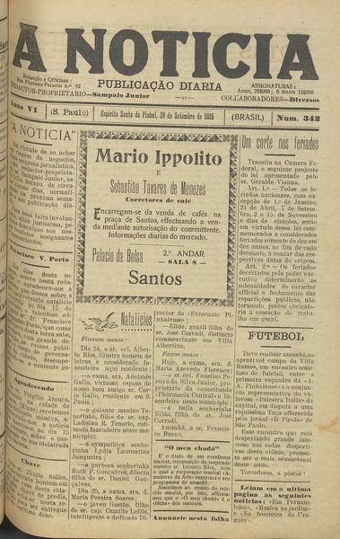 Capa de um dos jornais.