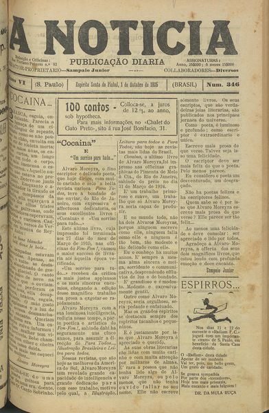 Capa de um dos jornais.