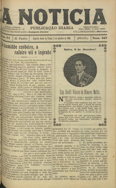 Capa de um dos jornais.