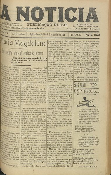 Capa de um dos jornais.