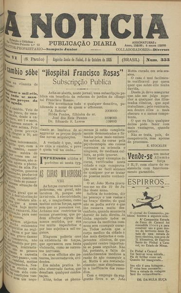 Capa de um dos jornais.