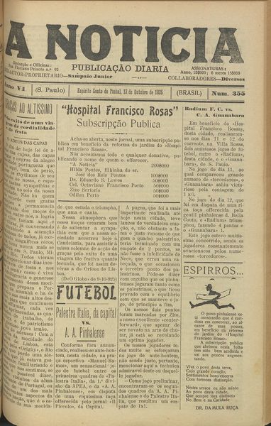 Capa de um dos jornais.