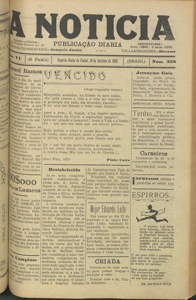 Capa de um dos jornais.