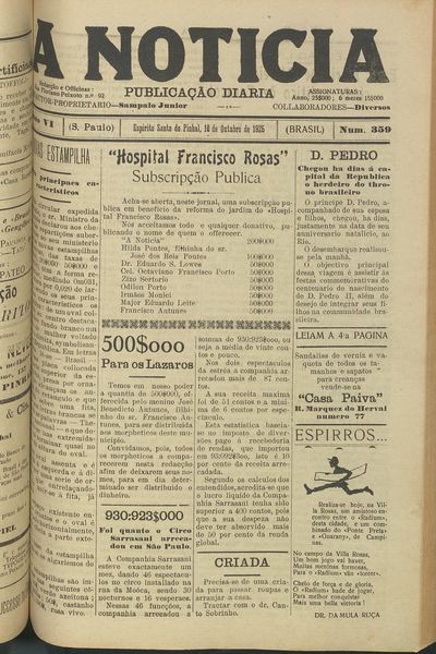 Capa de um dos jornais.