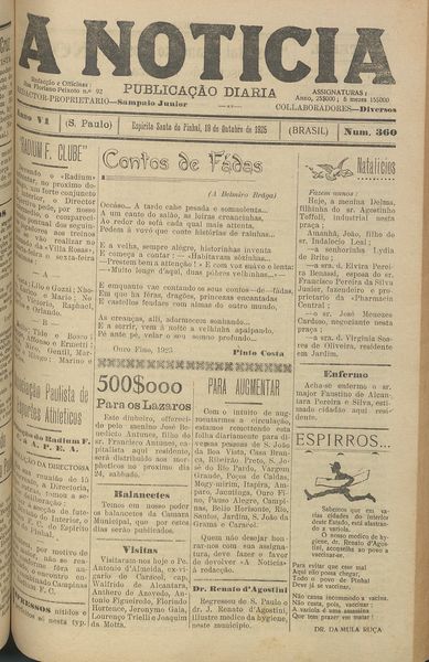 Capa de um dos jornais.
