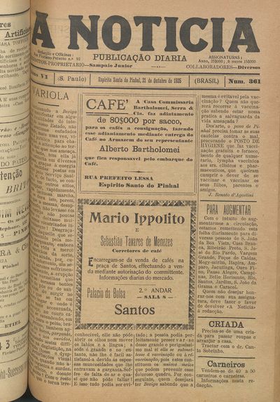 Capa de um dos jornais.