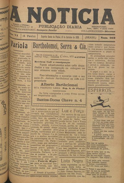 Capa de um dos jornais.