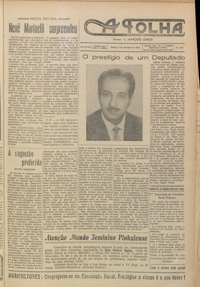 Capa de um dos jornais.
