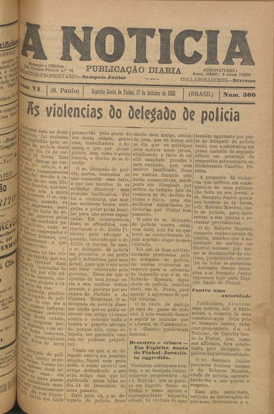 Capa de um dos jornais.